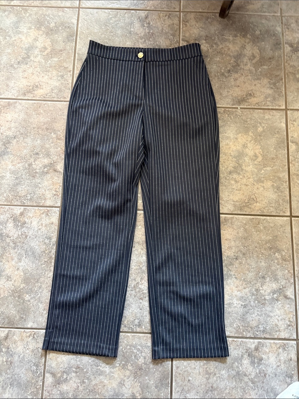Michael Kors Navy Pinstripe Trousers